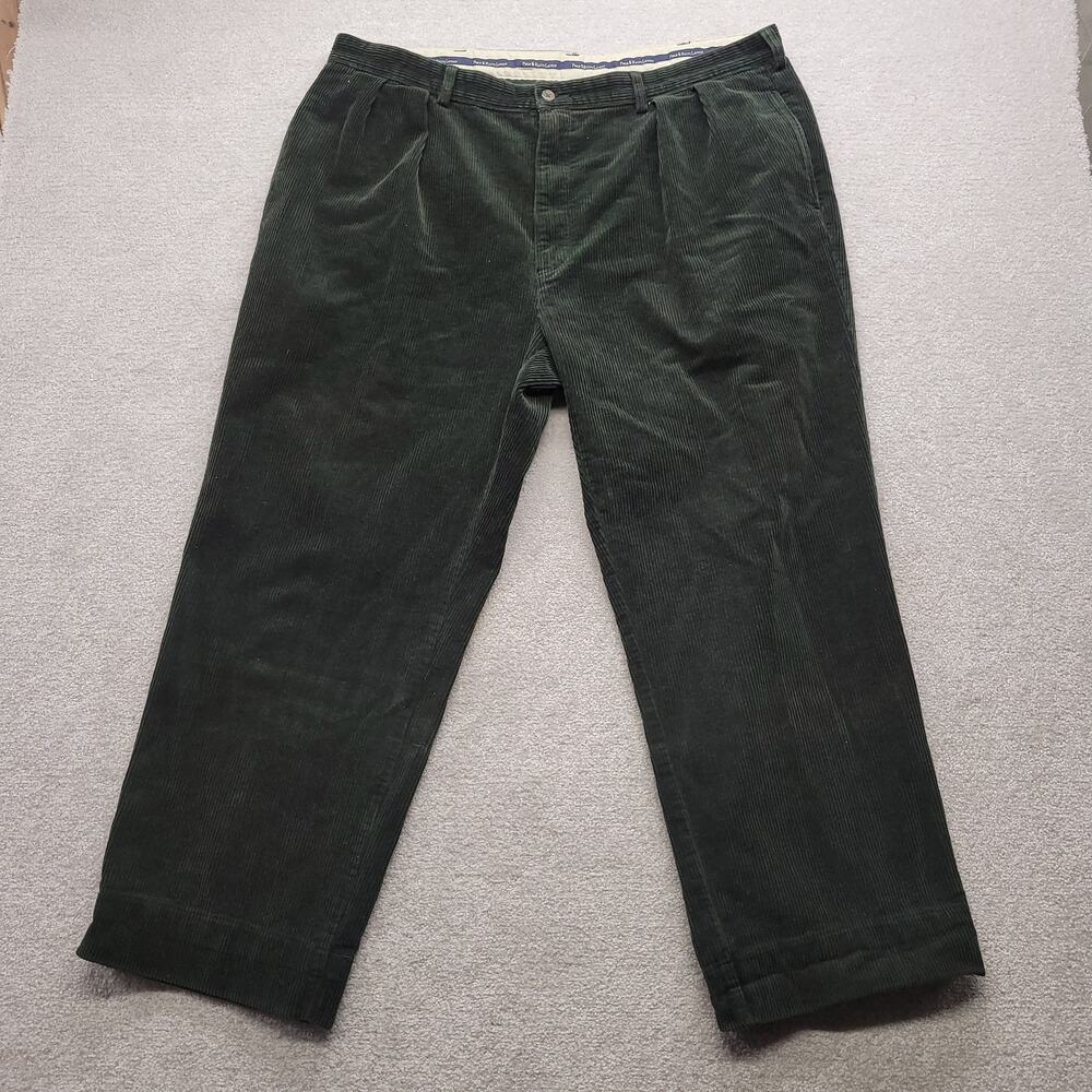 Polo Ralph Lauren Polo Cords Mens 42x32 Green Corduroy Pants Pleated Classic